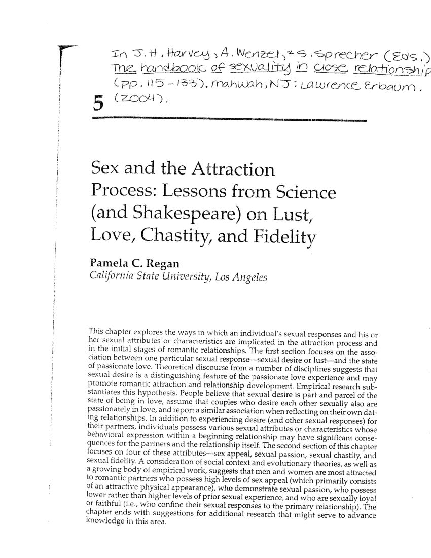 Pdf Sex And The Attraction Process Lessons From Science And Shakespeare On Lust Love 