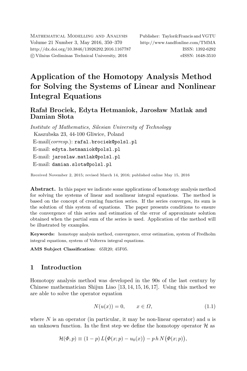 thesis on homotopy analysis method