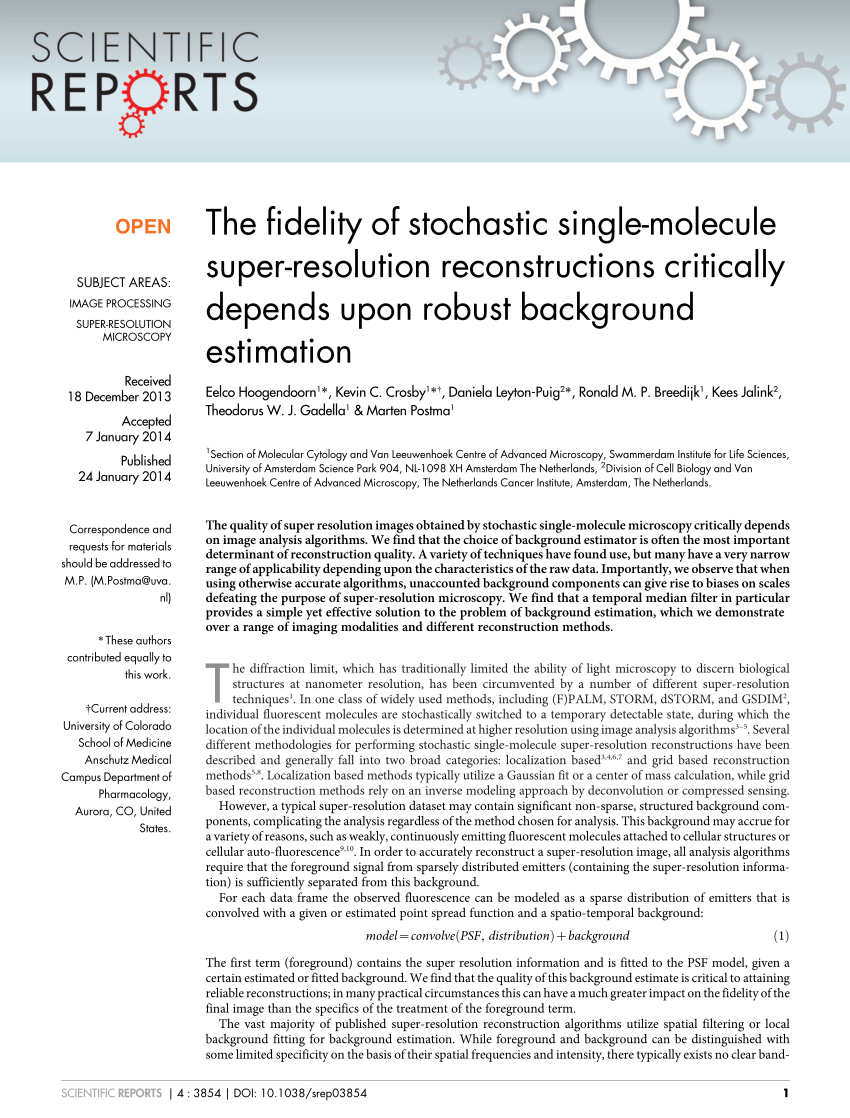 PDF) The fidelity of stochastic single-molecule super-resolution ...