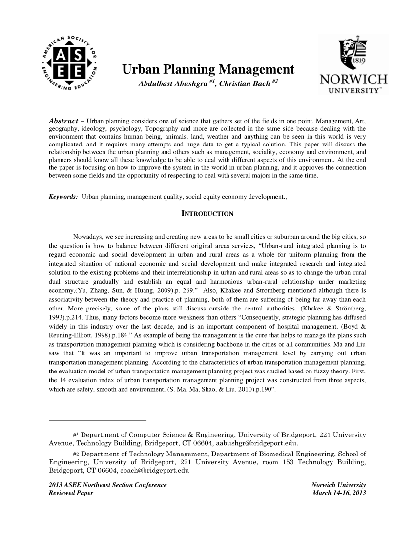 dissertation urban planning