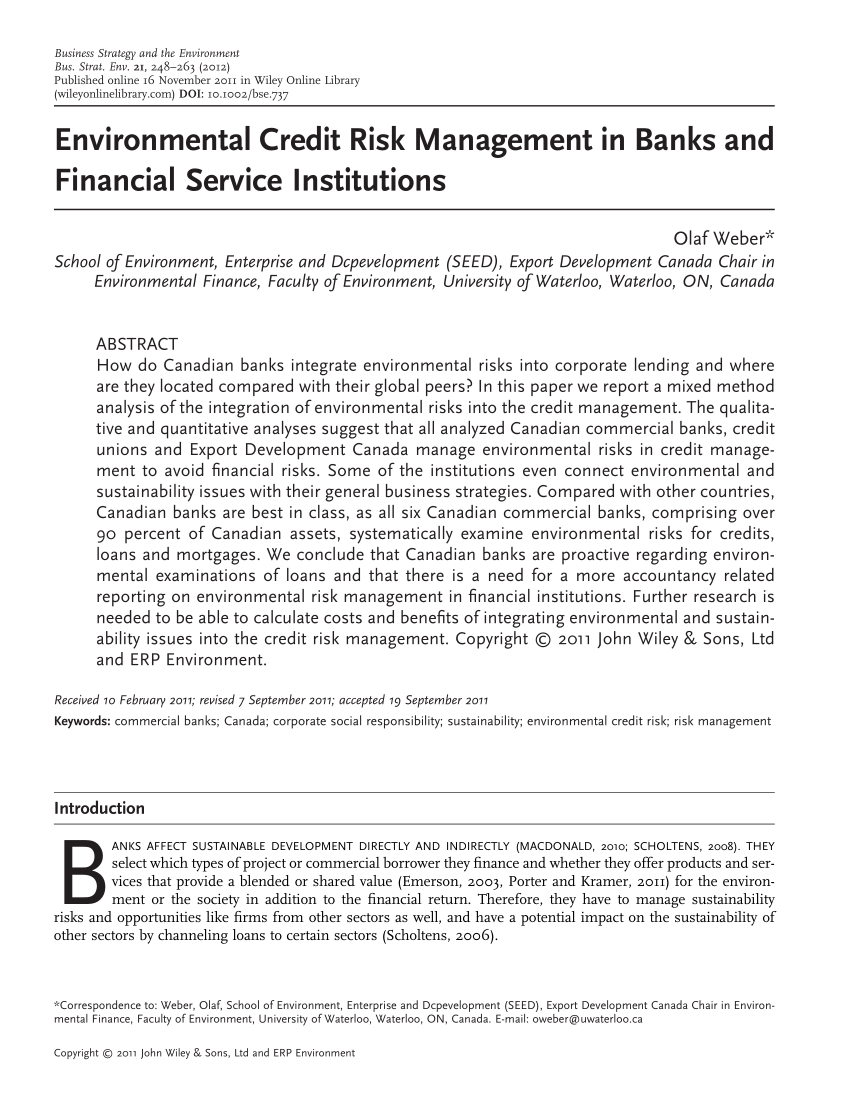 risk management in banks research paper