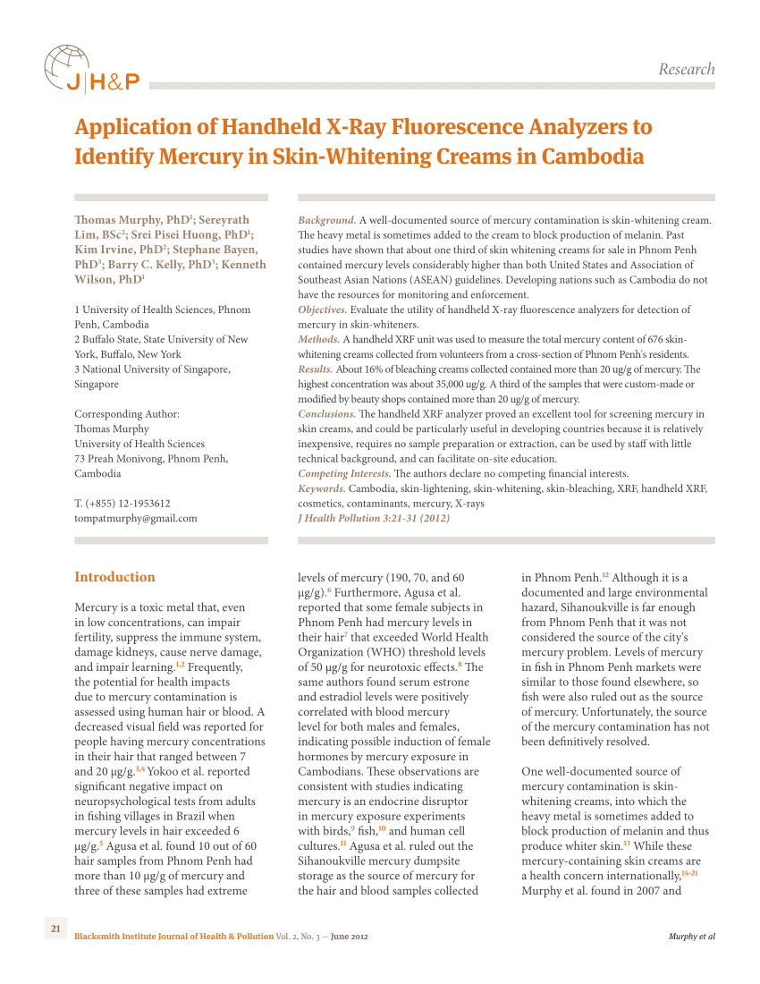 PDF Application of Handheld X Ray Fluorescence Analyzers to