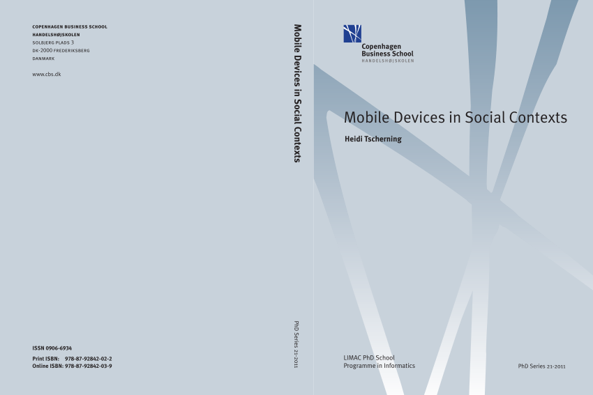 Pdf Mobile Devices In Social Contexts