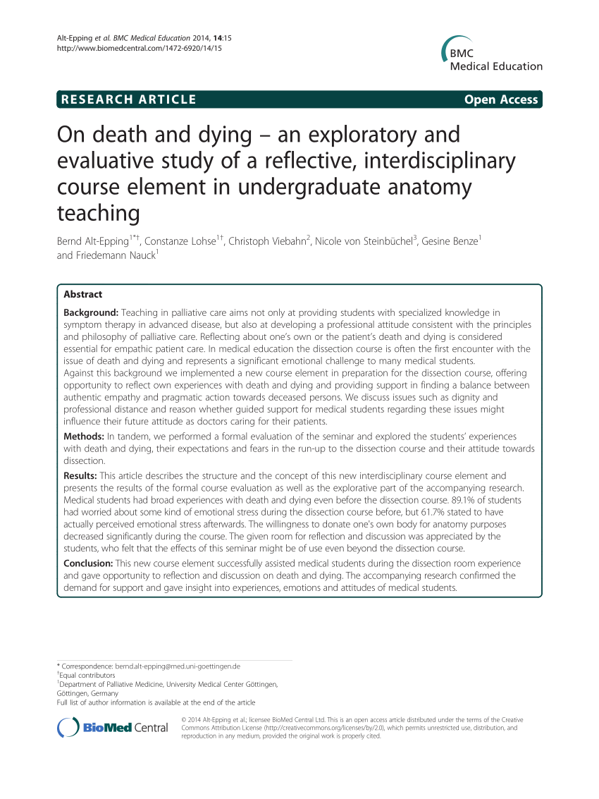 death and dying research articles