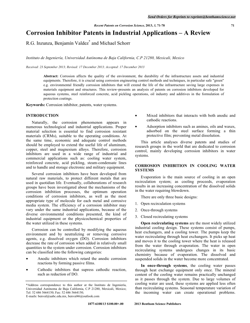 Corrosion inhibitor pdf