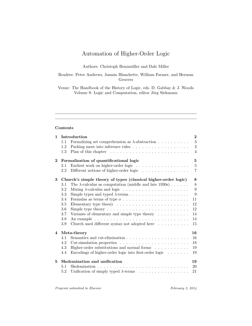 PDF) Automation of Higher-Order Logic