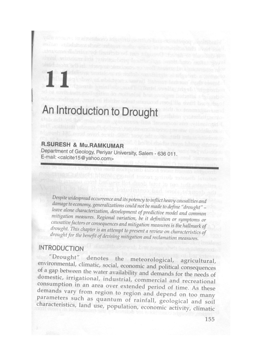 essay on drought