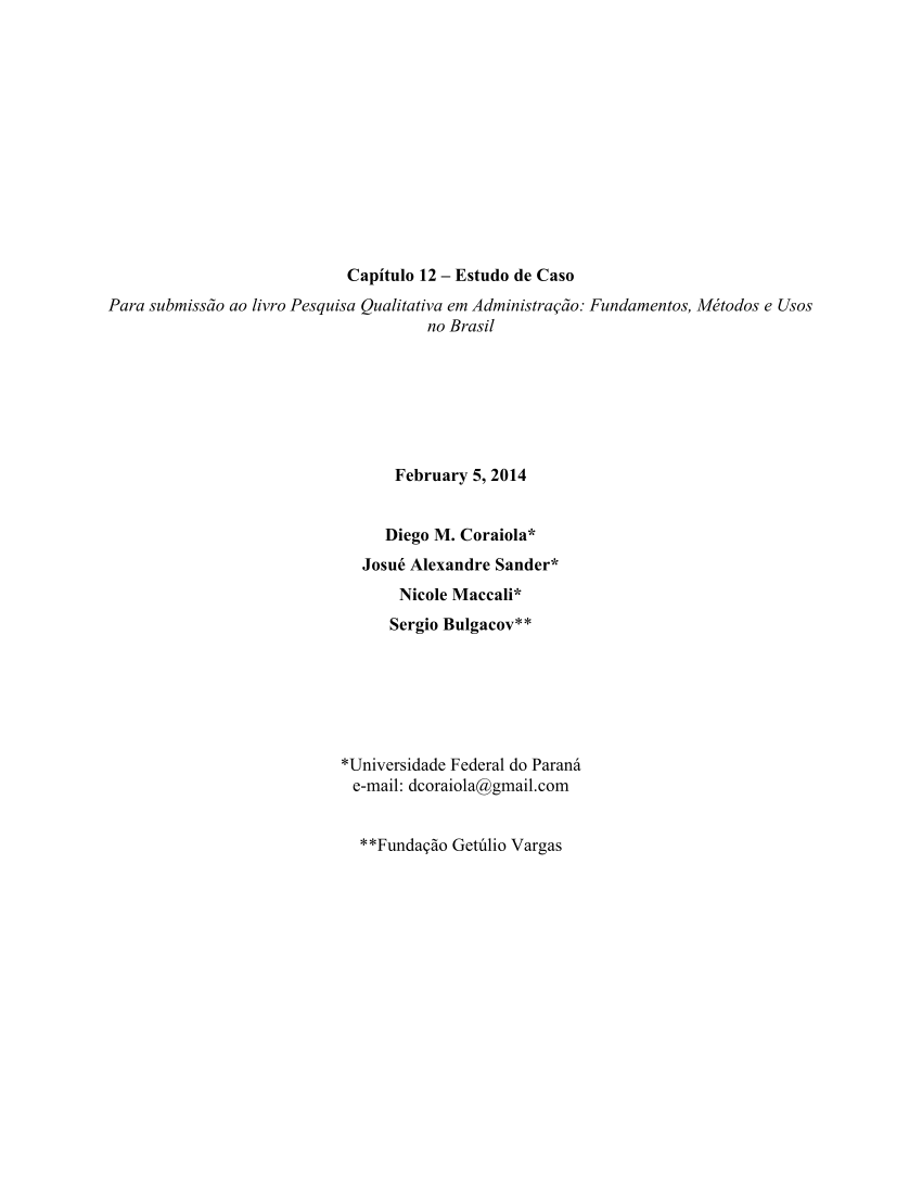 PDF) Triangulação em Estudos de Caso: incidência, apropriações e