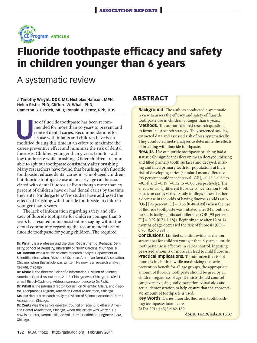 research on fluoride toothpaste