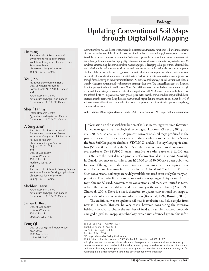 PDF Updating Conventional Soil Maps through Digital Soil Mapping