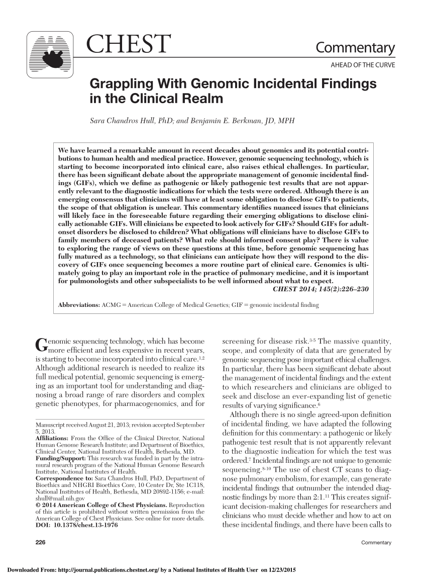 return of incidental findings in genomic research