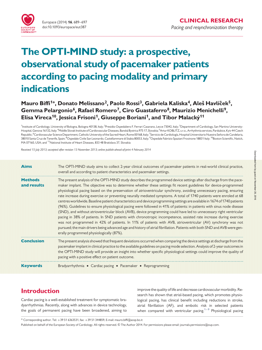 PDF) The OPTI-MIND study: A prospective, observational study of