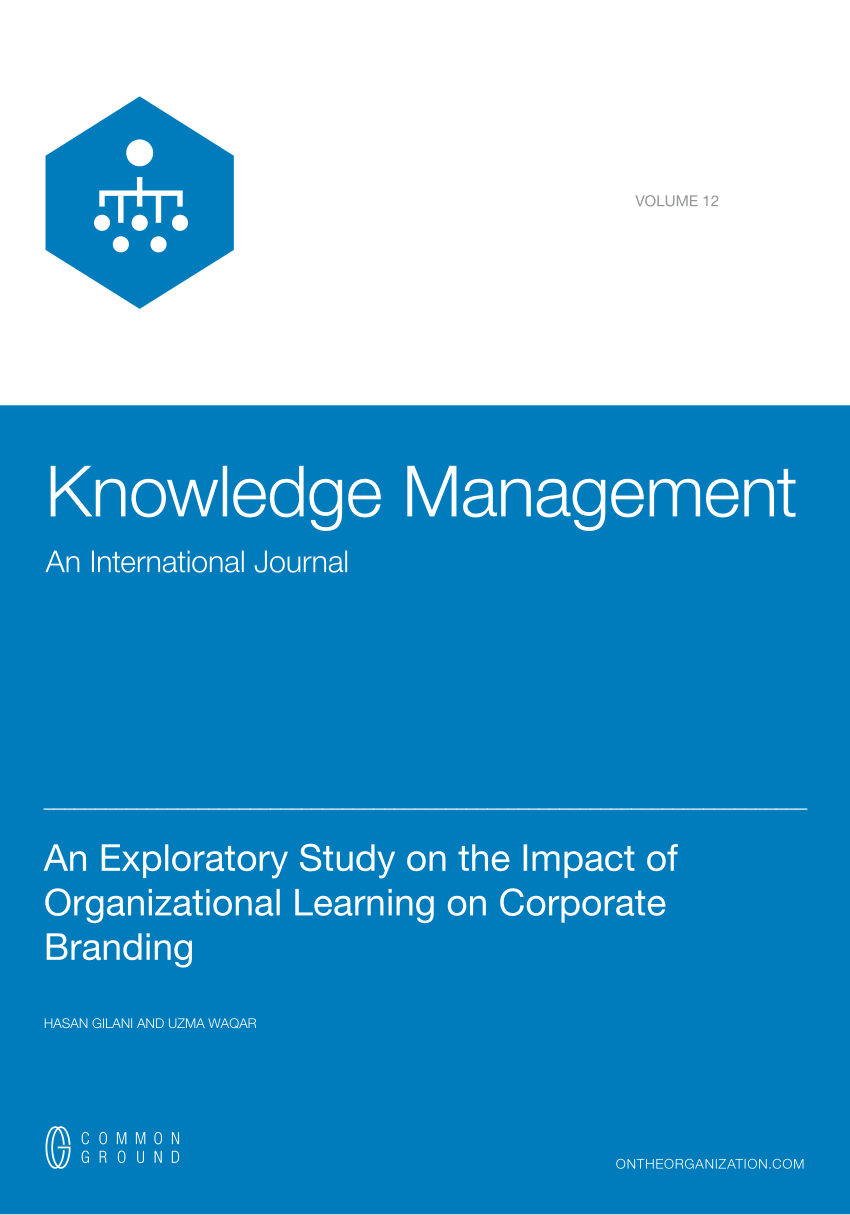 PDF) An Exploratory Study on the Impact of Organizational Learning on  Corporate Branding
