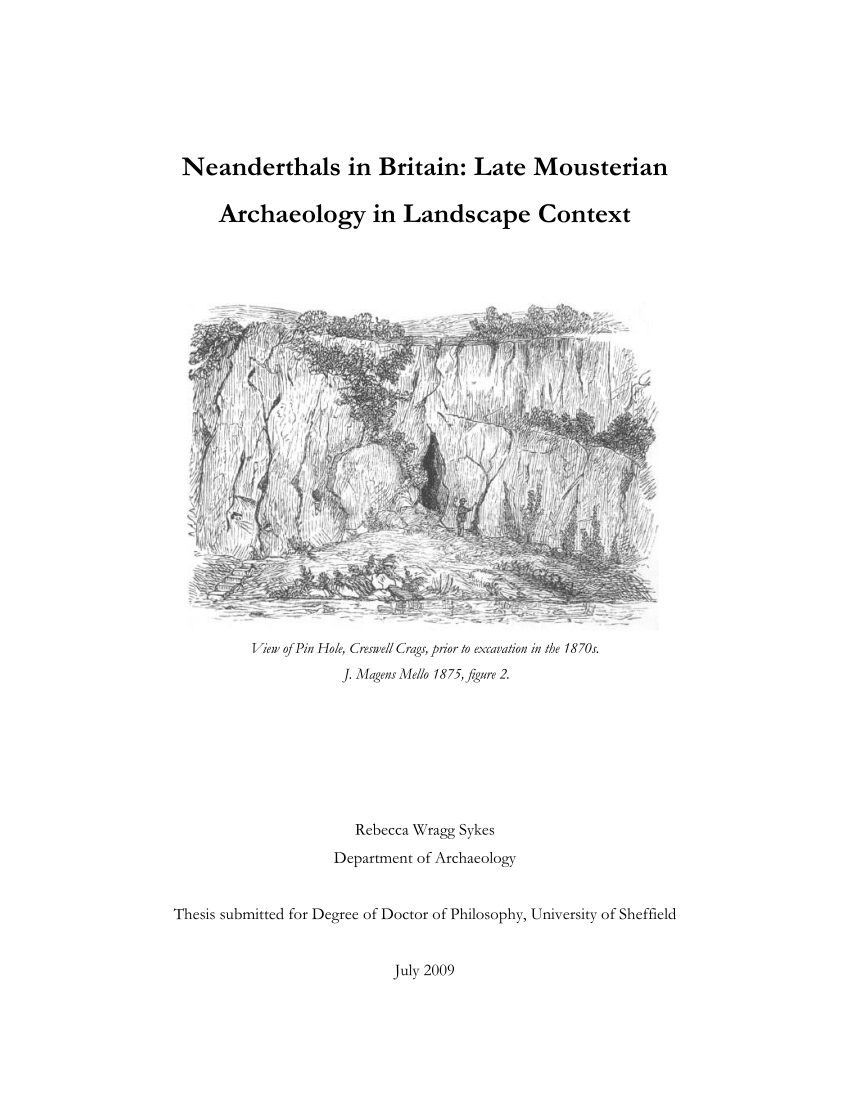 PDF) Neanderthals in Britain: Late Mousterian Archaeology in