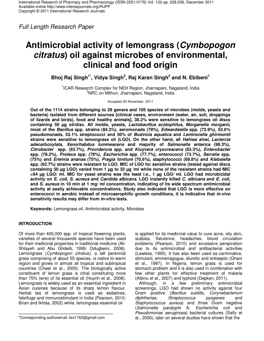 lemongrass research paper pdf