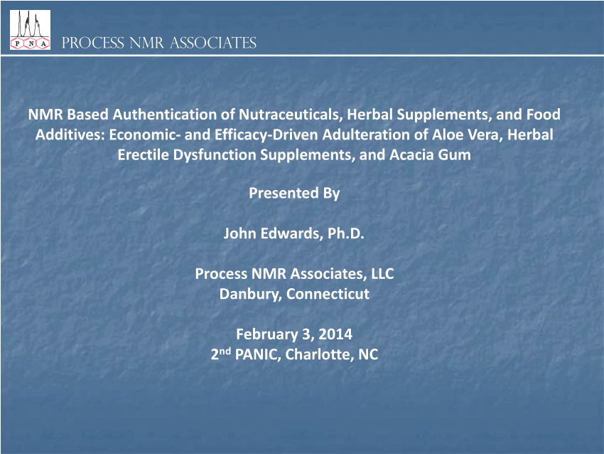 PDF NMR Based Authentication of Nutraceuticals Herbal