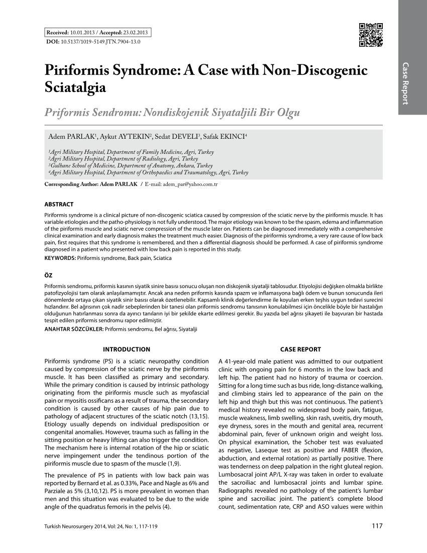 A minimally invasive surgical approach for the treatment of piriformis  syndrome: a case series, Chinese Neurosurgical Journal