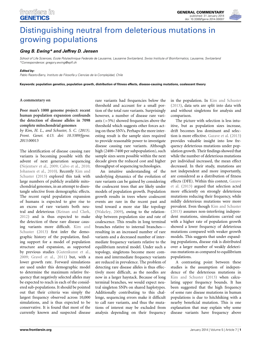 pdf-distinguishing-neutral-from-deleterious-mutations-in-growing