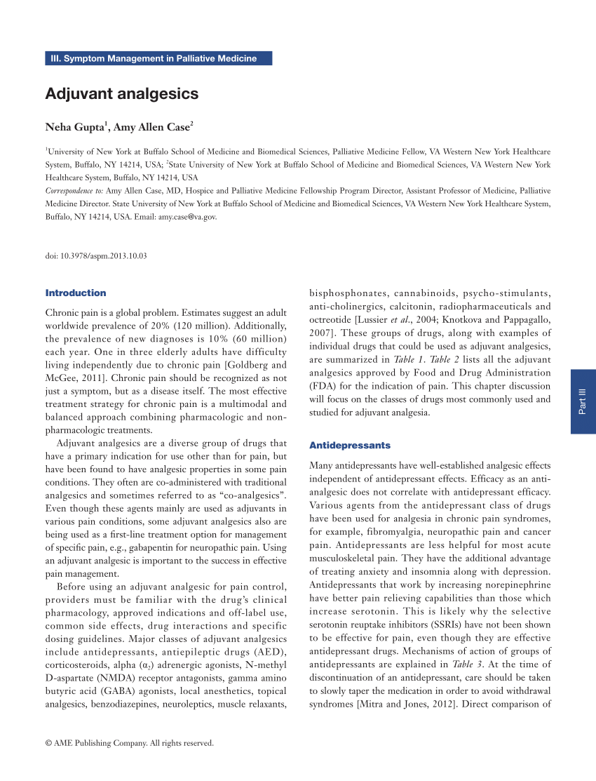 (PDF) Adjuvant Analgesics