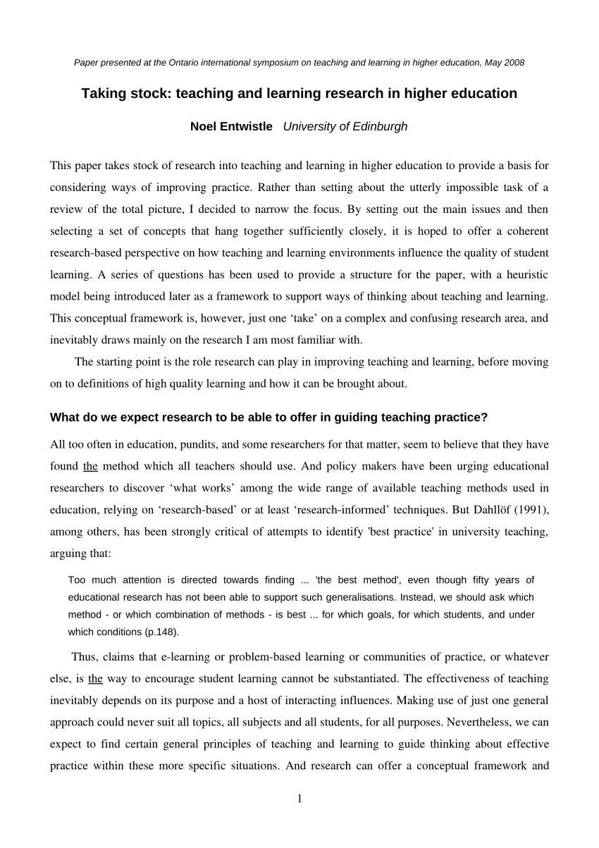 research paper on teaching education
