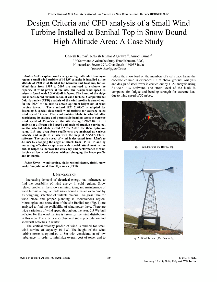 research paper in wind turbine