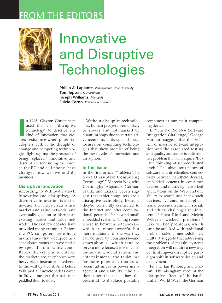 research paper disruptive technologies