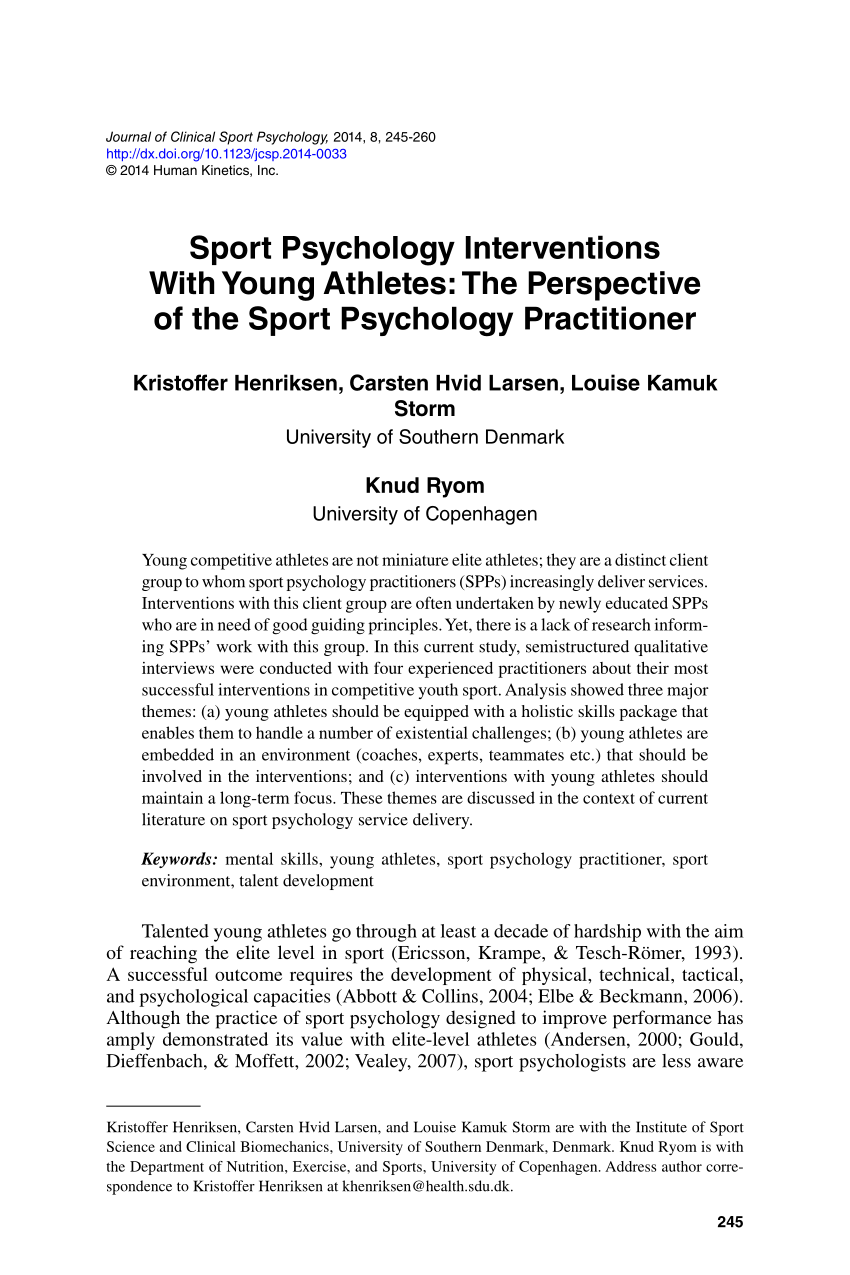 sport psychology topics for essay
