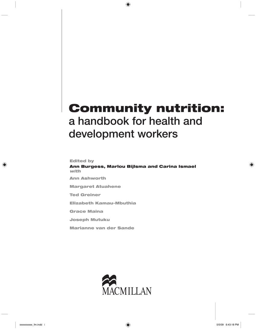 Pdf Community Nutrition A Handbook