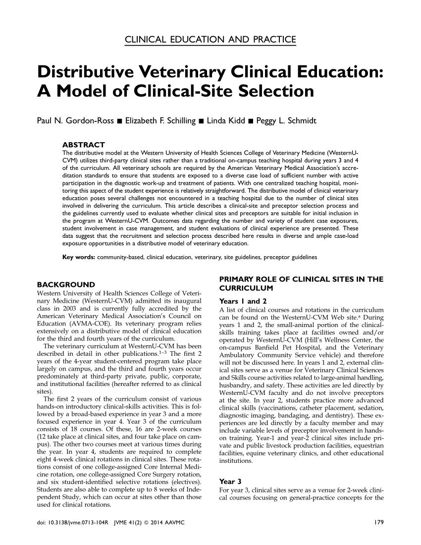 CVM Senior Papers (PDF) - College of Veterinary Medicine