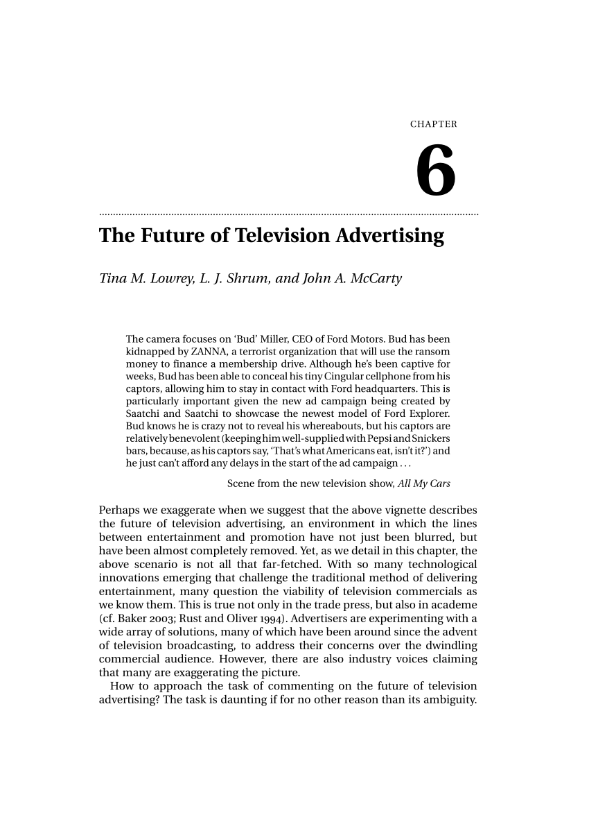 research paper on television advertising