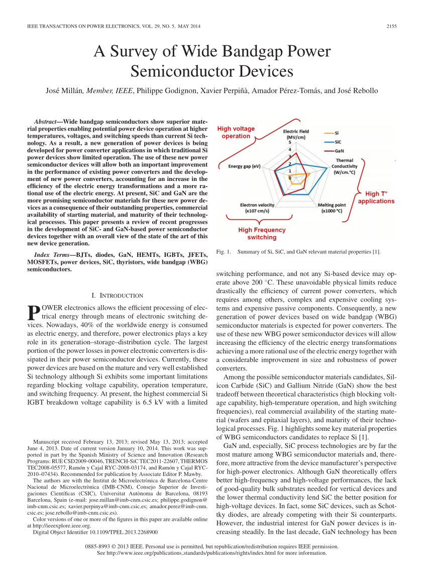 Pdf A Survey Of Wide Bandgap Power Semiconductor Devices