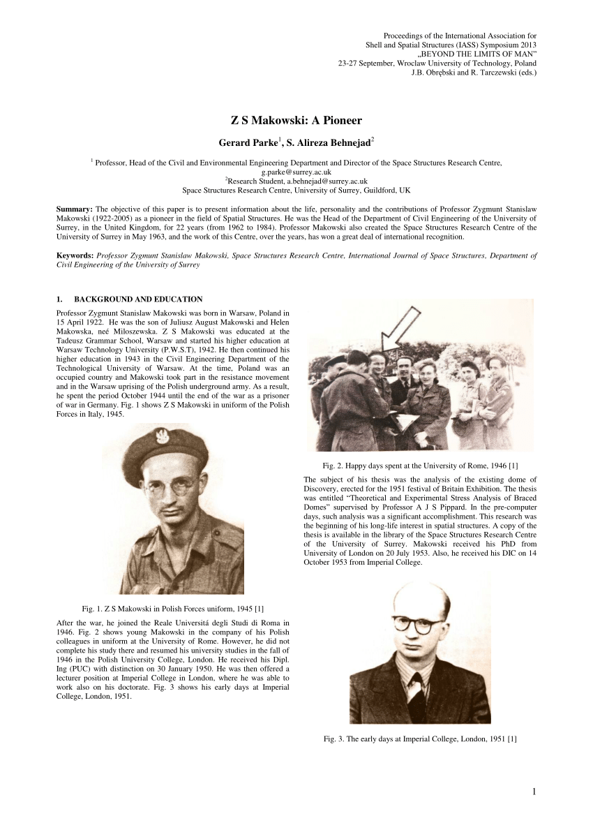 PDF) Z S Makowski: A Pioneer