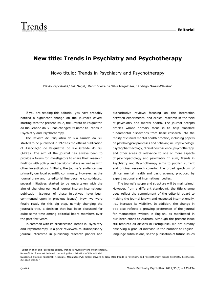 new research in psychiatry