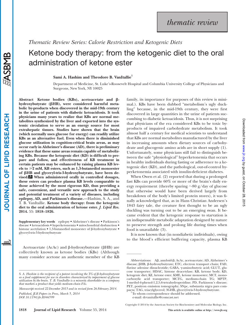 ketogenic diet ketone bodies journal
