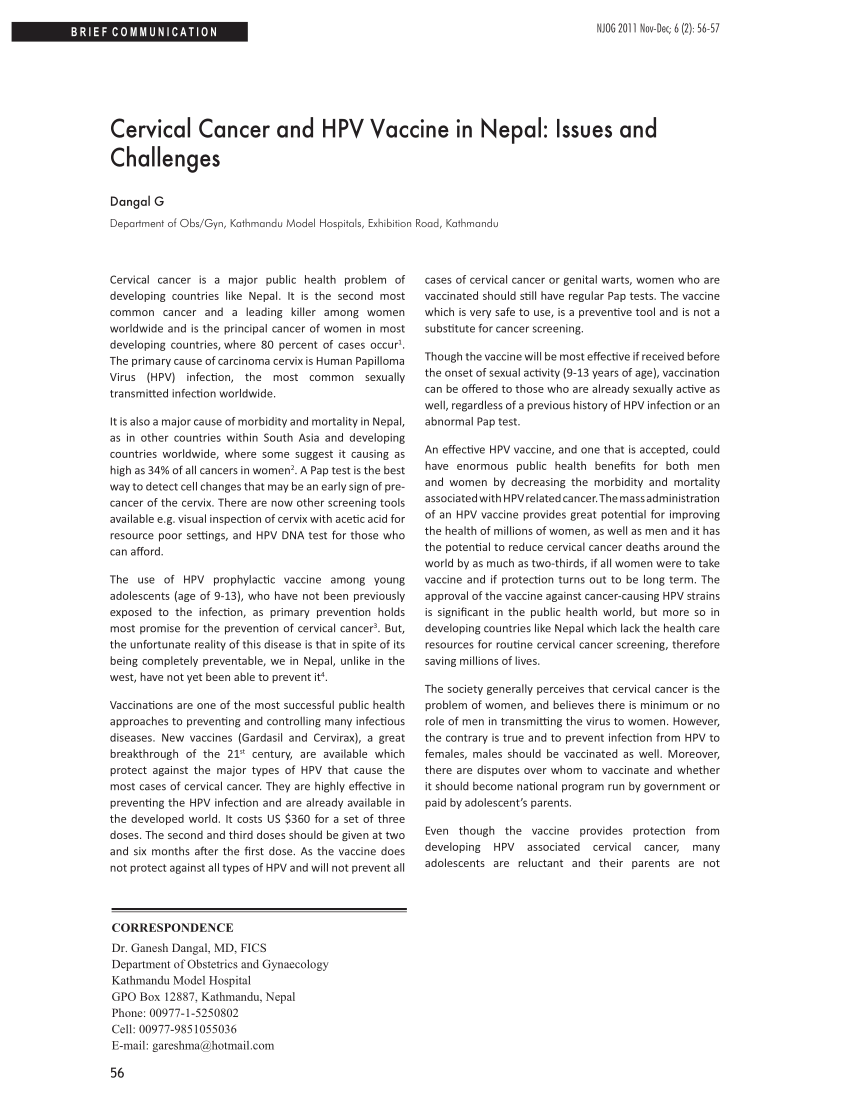 human papillomavirus vaccine in nepal antiparazitare eficiente