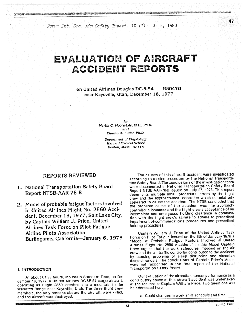 research paper on aircraft accident