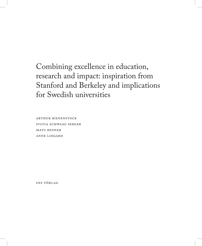 Pdf Combining Excellence In Education Research And Impact