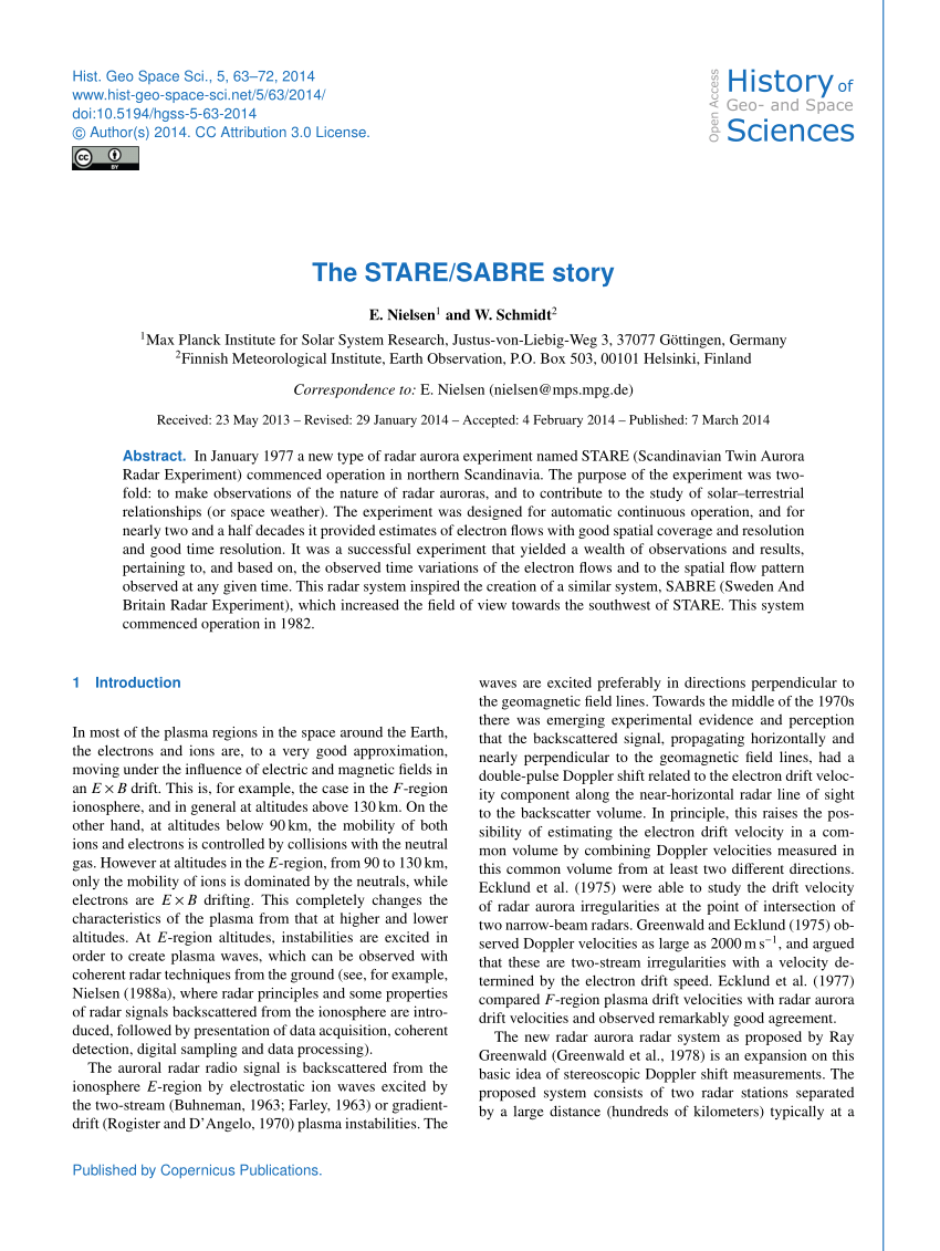 Pdf The Stare Sabre Story