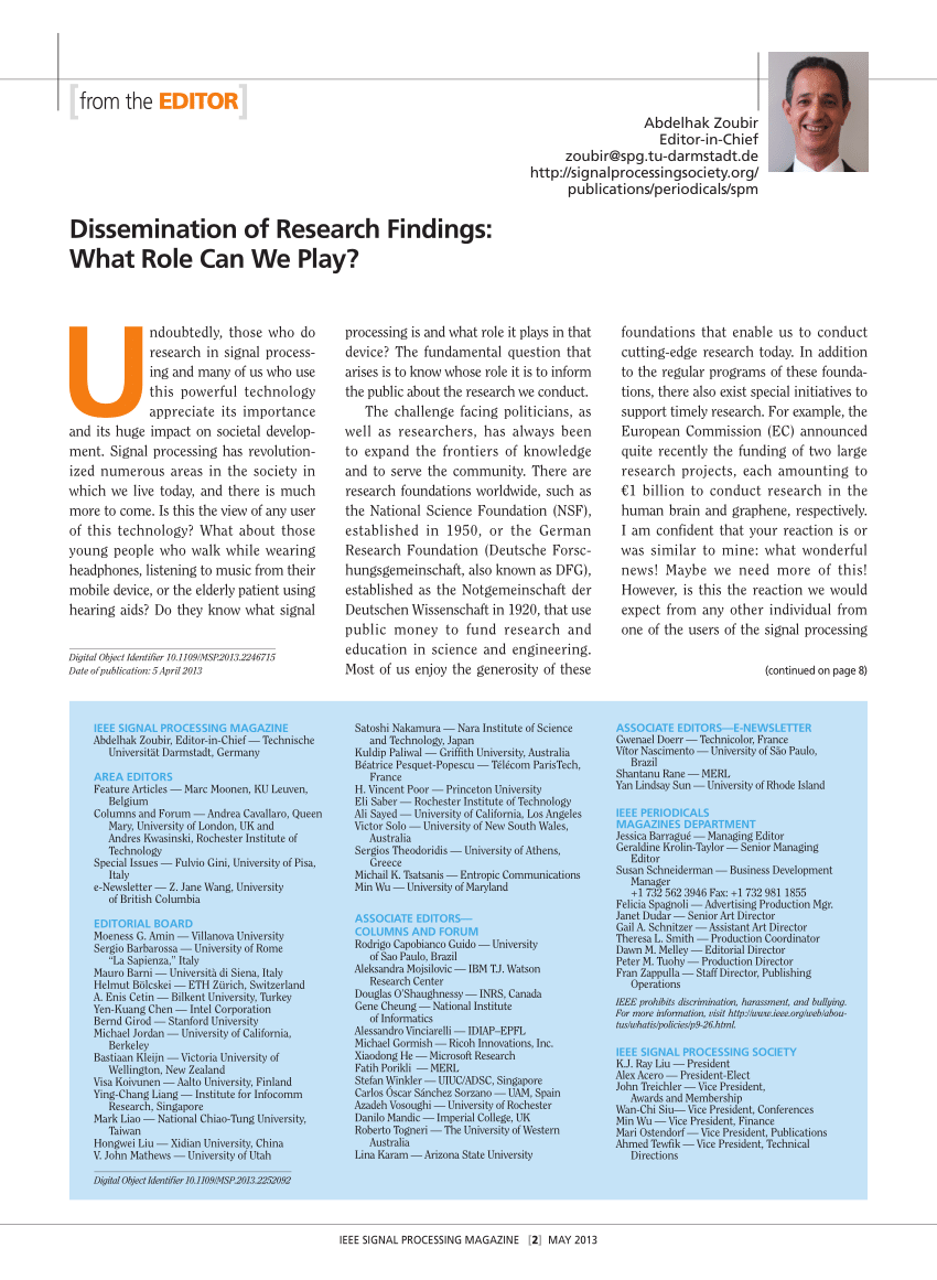 Pdf Dissemination Of Research Findings What Role Can We Play 6544