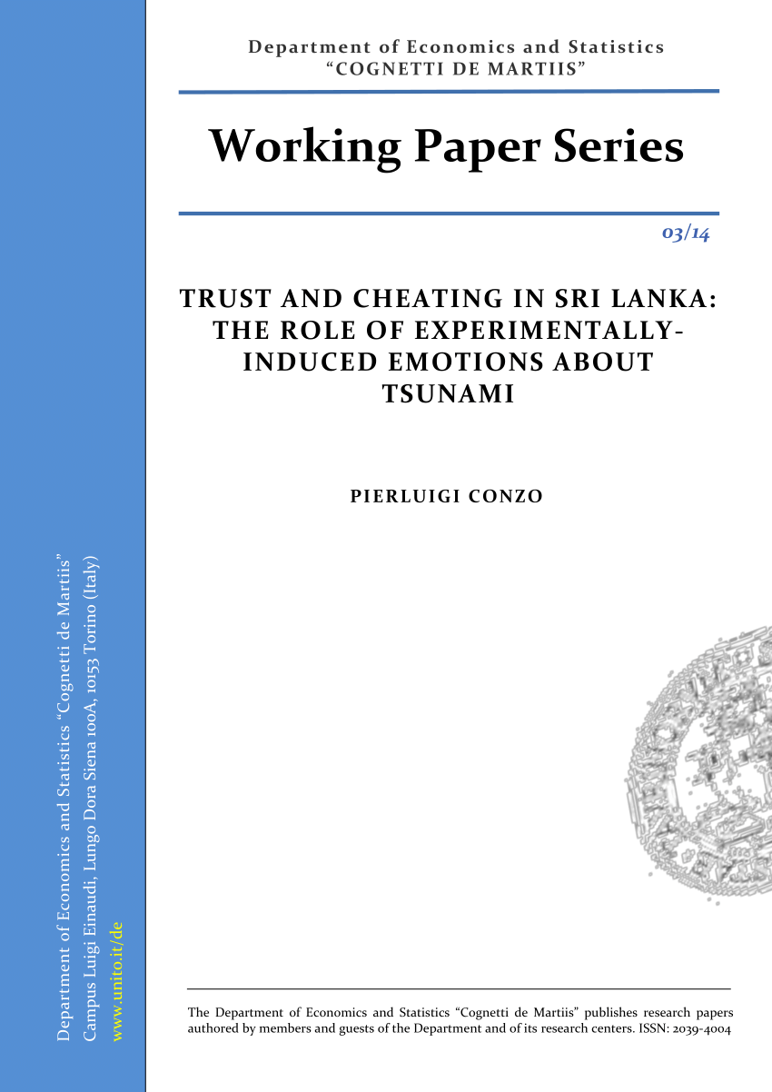 PDF) Trust and Cheating in Sri Lanka