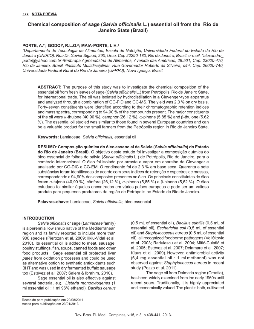 PDF) Chemical composition of sage (Salvia officinalis L