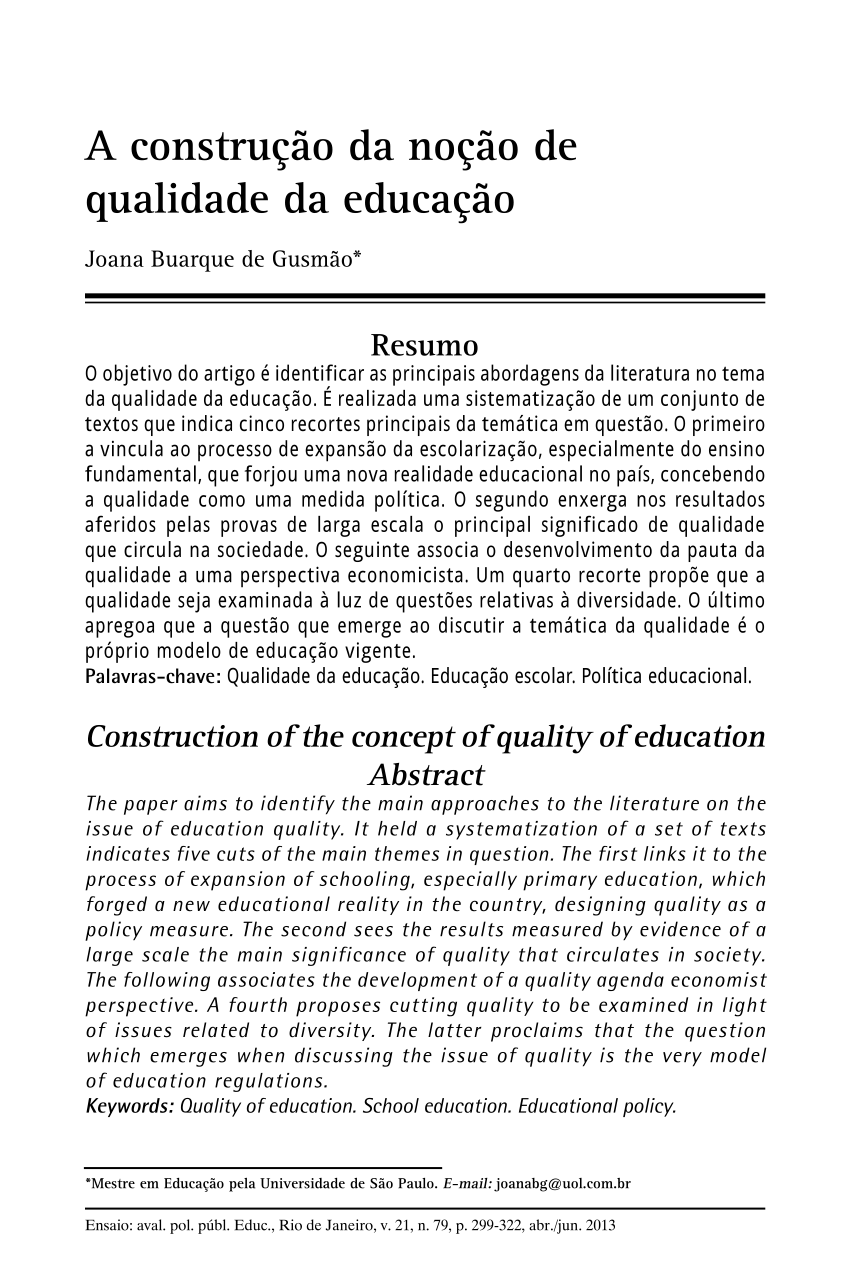 concept paper about quality education