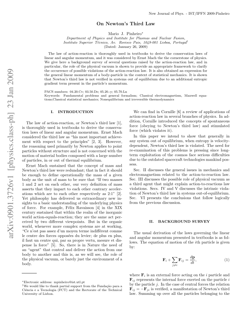 Newton's Third Law of Motion & Momentum