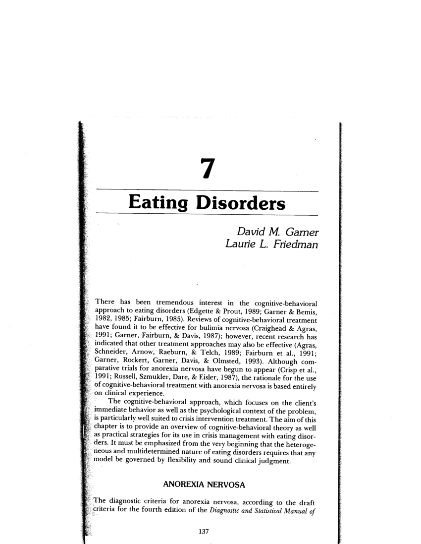 Pdf Eating Disorders 