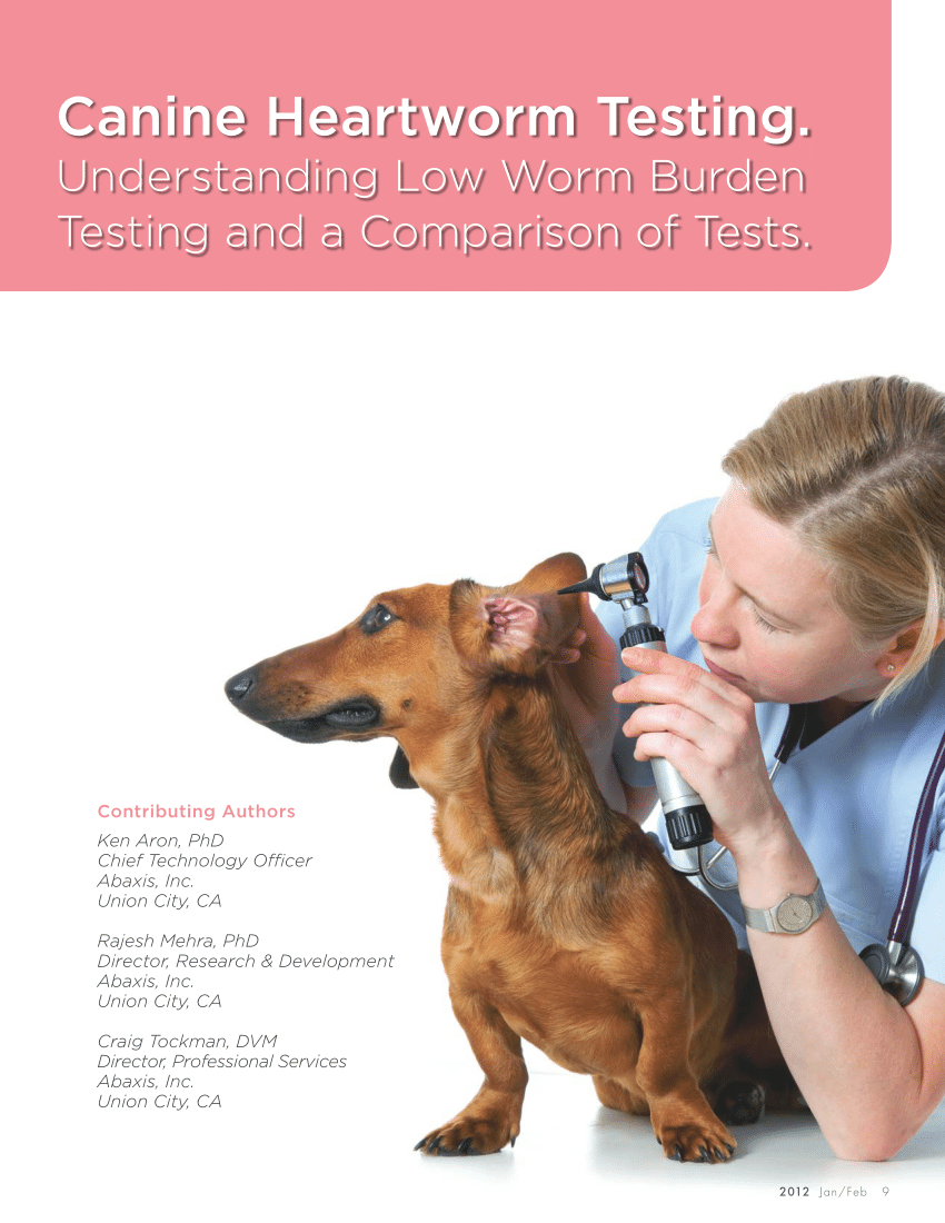 (PDF) Canine Heartworm Testing – Understanding Low Worm Burden Testing and a Comparison of Tests