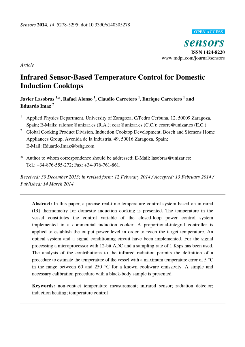 Pdf Infrared Sensor Based Temperature Control For Domestic