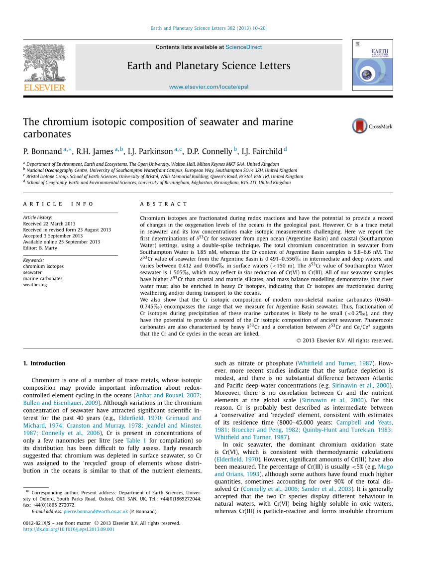 Vanadium isotope composition of seawater - ScienceDirect