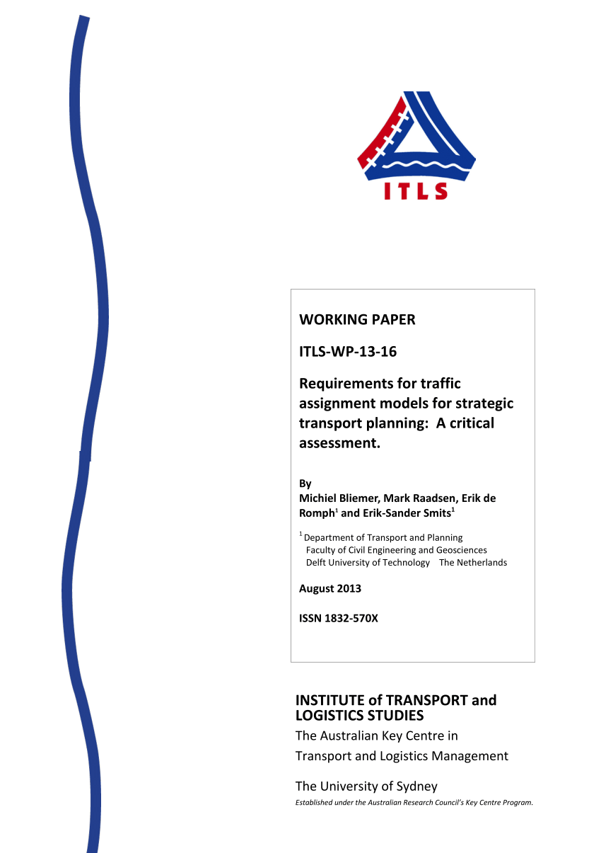 traffic assignment in transport planning