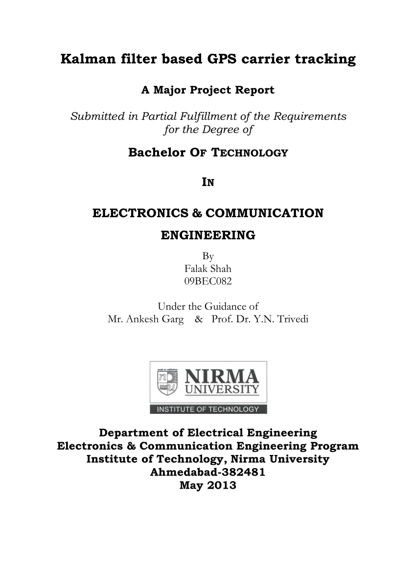 Pdf Kalman Filter Based Gps Signal Tracking