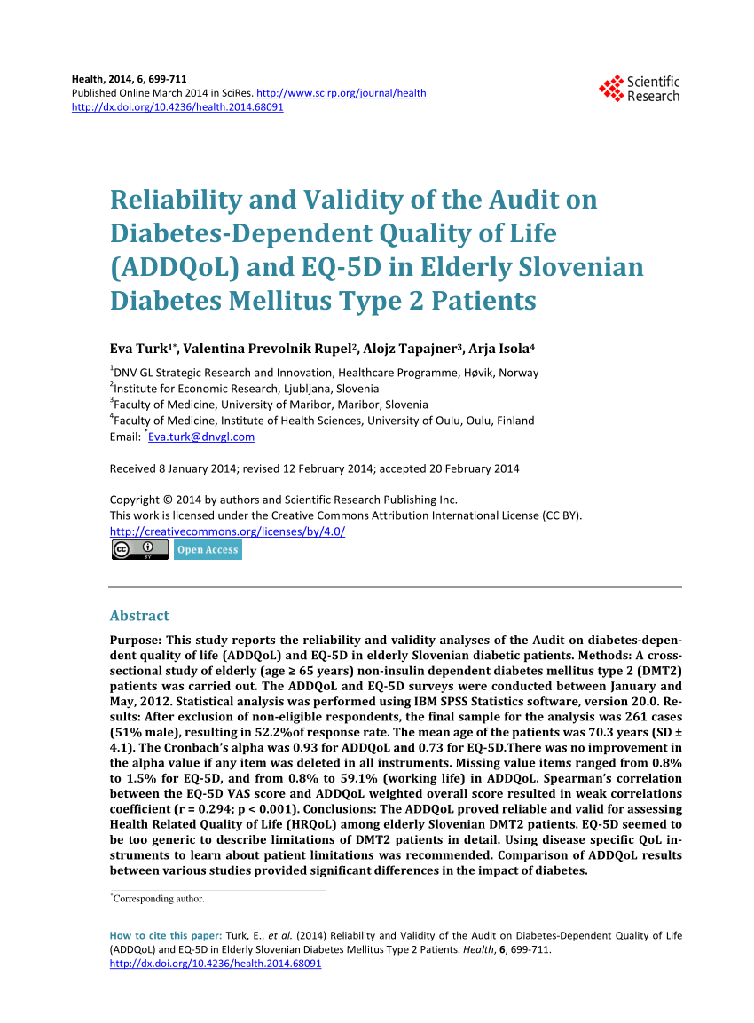 reliability and validity of audit scale